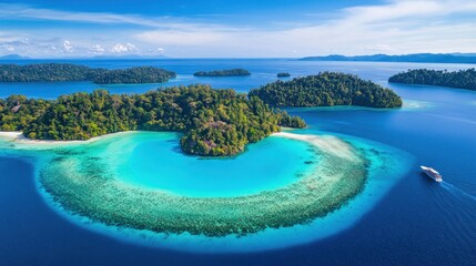 Obraz premium Island Paradise: Turquoise Waters and Lush Greenery