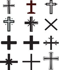 cross vector illustration beautiful black design icon, 