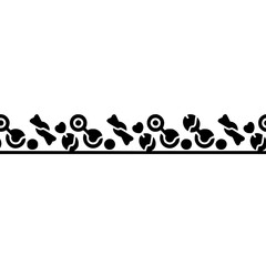 Black & White Candy Pattern Border, Minimalist Vector Design