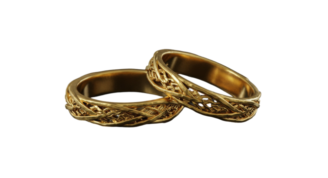 Braided bands golden commitment jewelry