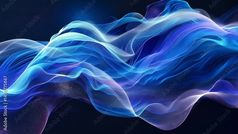 Poster vibrant abstract background smooth flowing waves of blue and purple create depth and tranquility in 
