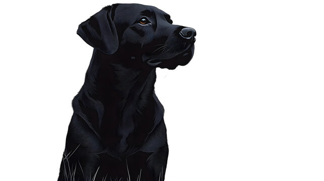 vector, isolated black silhouette of a dog, collection