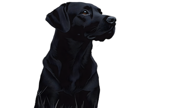 vector, isolated black silhouette of a dog, collection