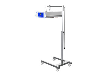 Mobile Infrared Treatment Device with Multiple Lamps and Adjustable Height on Transparent Background PNG