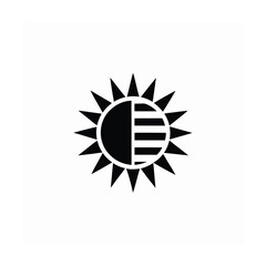 abstract sun logo geometric lines half sunburst vector art silhouette