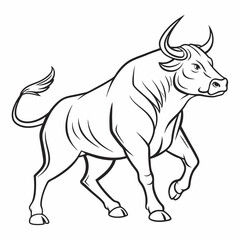 Ox vector vector line art on white baclground