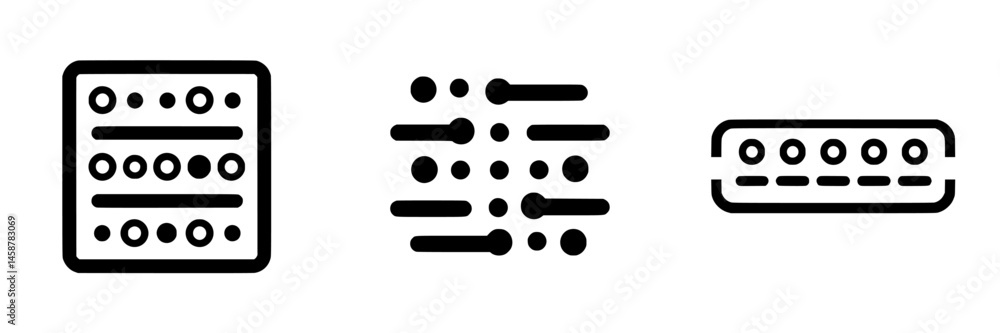 Poster vector illustration icons depicting data representation and visualization concepts with various styl