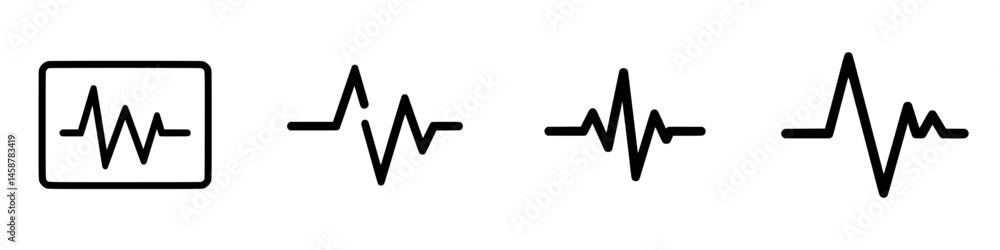 Poster vector illustration icons representing sound waves and audio signals in a clear and modern design