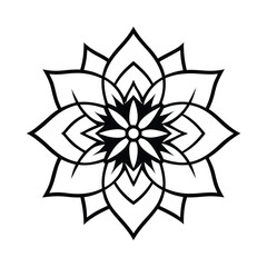 abstract mandala painted look vector line art silhouette