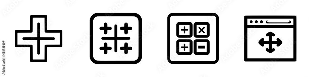 Poster vector illustration icons representing various mathematical and adjustment symbols for use in design