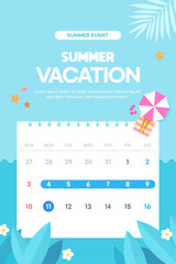 Vacation Schedule Calendar Promo Illustration