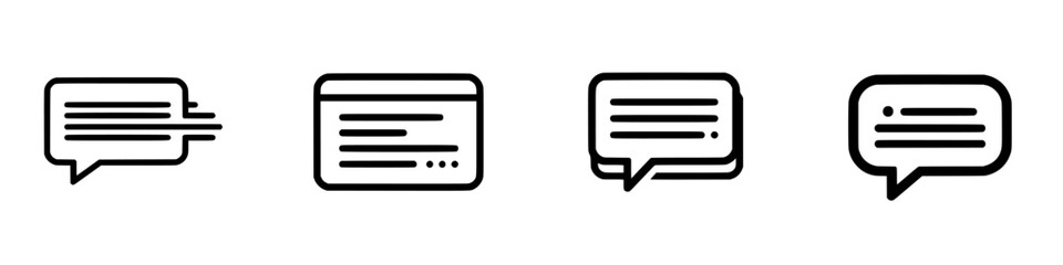 Various speech bubble vector illustrations representing different communication styles and text formats in modern design