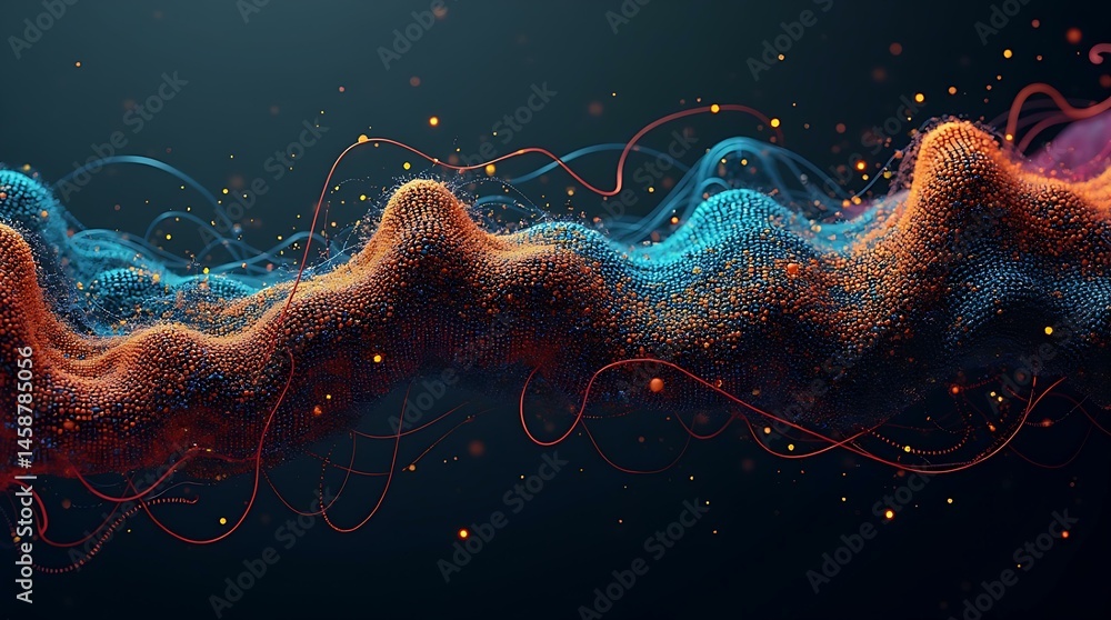 Aufkleber abstract technological background with network connection visualization. digital data flow and globa