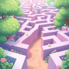 Dreamy Adventure Through a Pastel Maze