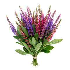 Fototapeta premium bouquet of purple flowers Isolated on transparent background