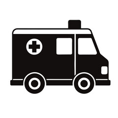 ambulance car silhouette vector illustration
