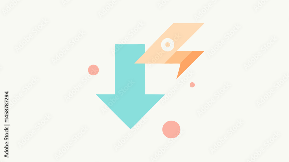 Poster minimalist arrow with soft glow a minimalist arrow delicately pointing at a discount sign complement