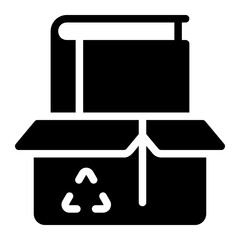 book donation glyph icon