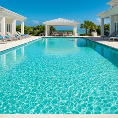 Fototapeta premium Luxury Tropical Pool Villa with Ocean View