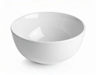 A smooth, white ceramic bowl with a reflective interior, perfect for serving food or decoration. It sits alone against a clean white background