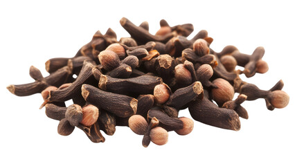 Obraz premium Fresh Cloves Spice Isolated on White Background for Culinary Art