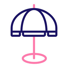 Parasol Vector Line Two Colors Icon Design