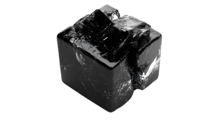 Dark Cube Isolated on White Background: 3D Geometric Shape for Graphic Design Projects