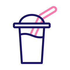 Smoothie Vector Line Two Colors Icon Design