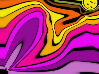 Bright Abstract Swirl With Face
