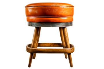 Vintage Orange Bar Stool Retro Diner Style Timeless Design