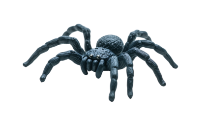 Realistic Fake Rubber Spider Toy on White Background
