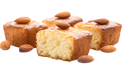 Delicate French Financier Almond Little Cake Pastry Dessert Isolated