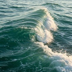 Fototapeta premium Ocean Wave with White Foam and Turquoise Water