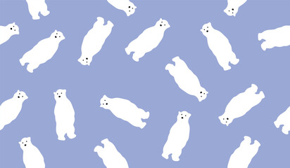 Cute polar bear pattern background vector design © rupa