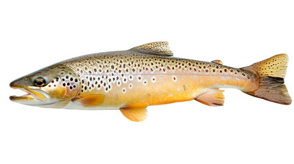 Obraz premium Freshly Caught Trout Isolated on White Background for Professional Use