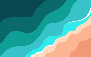 Top view of the blue sea. Abstract stylish background with ocean waves. 