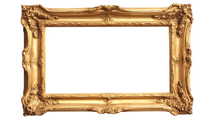 Luxurious Gold Frame Isolated on White Background for Elegance and Sophistication