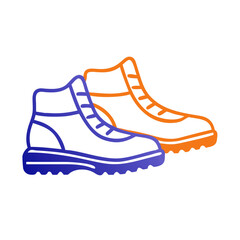 hiking boots VECTOR , white background, clean and modern design