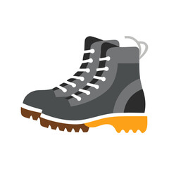hiking boots VECTOR , white background, clean and modern design