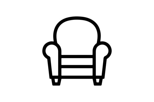 recommend clip art: armchair icon with simple black outline design