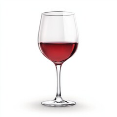 photorealistic wine glass centered on shadowless white background 1