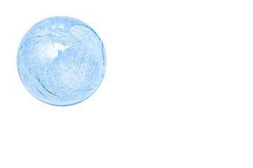 Broken blue glass ball. Unfulfilled hopes, collapse, loss