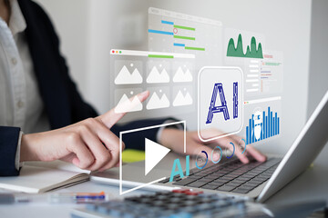 Artificial intelligence technology ai digital innovation image generation chatbot business dashboard data analysis marketing innovation network assistance automation system software machine learning