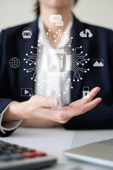Artificial intelligence technology ai digital innovation image generation chatbot business...