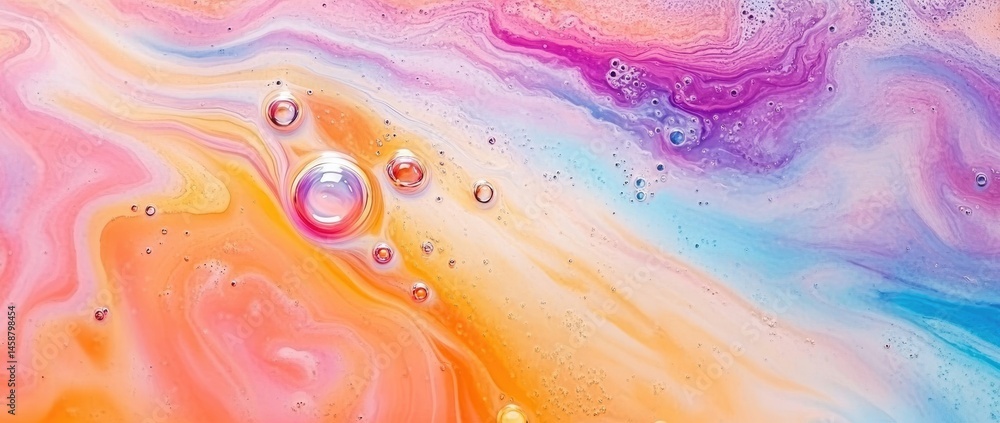 Poster a vibrant abstract swirl of pink. purple. and yellow hues. creating a fluid and dynamic composition.