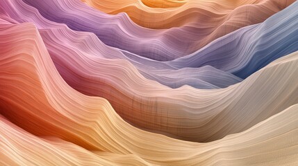 Colorful Sand Layers Forming Smooth Flowing Hills and Valleys in Abstract Landscape
