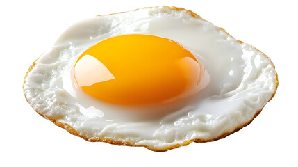 Fresh Poached Egg on White Background for Culinary Design Projects