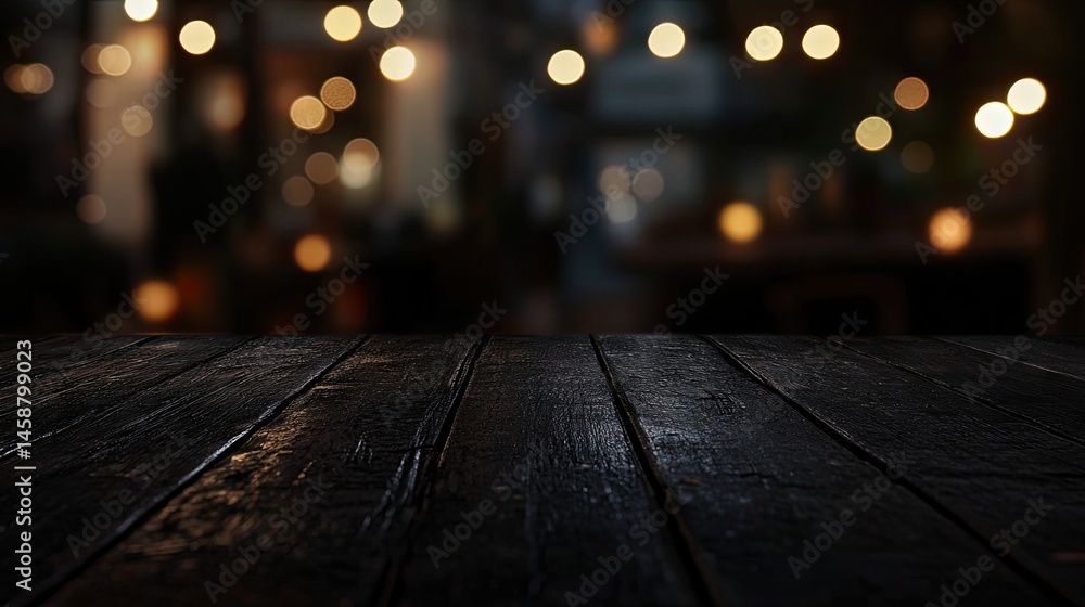 Poster a close-up view of stacked dark chocolate bars on a rustic wooden table. with a softly blurred backg