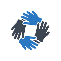 Collaborative Hands Circle Icon