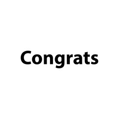 Congrats —Simple Bold Text, Isolated on Black Background